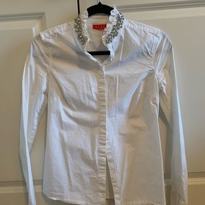 Embellished white blouse